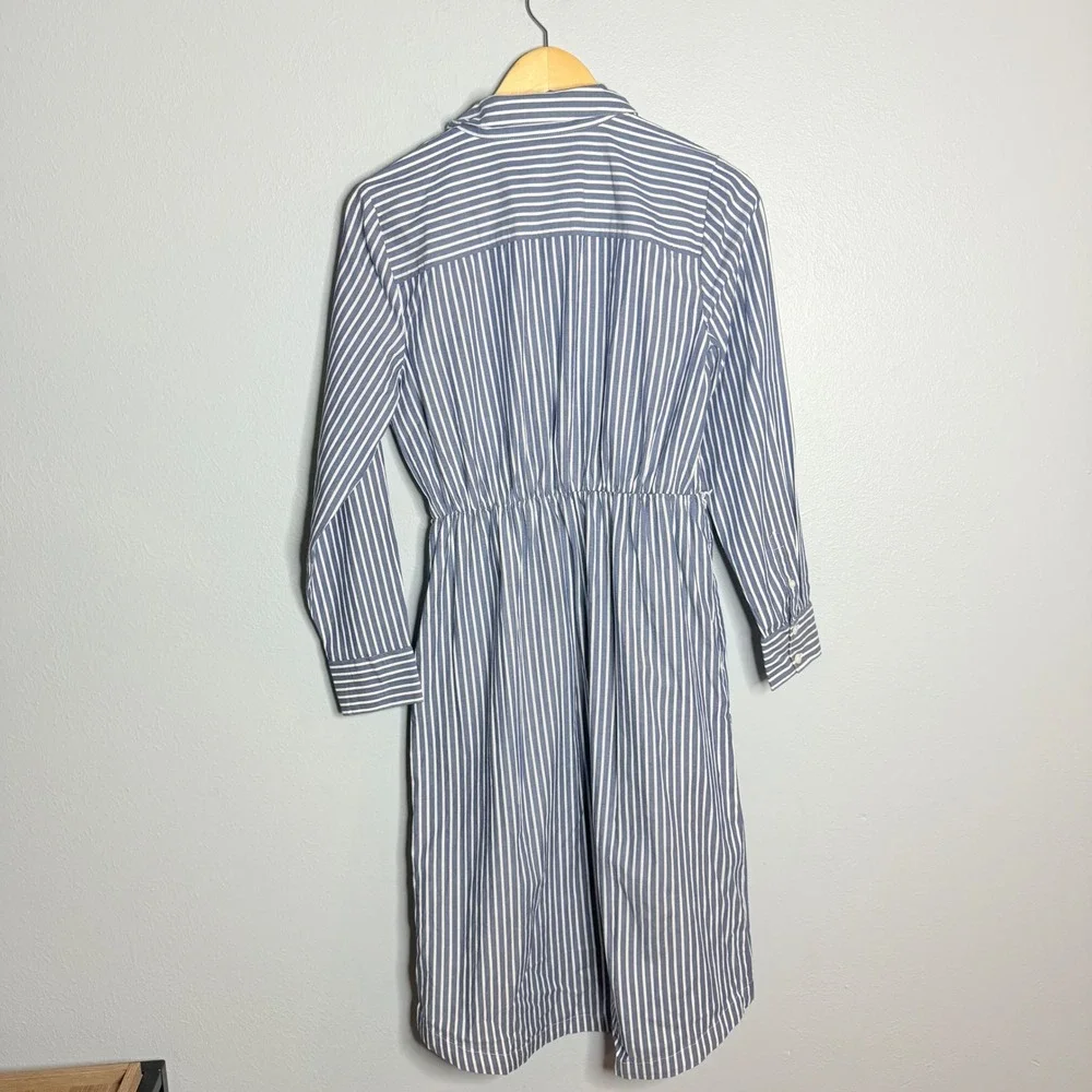 J.Crew Long-sleeve striped poplin shirtdress Size 4 - Picture 7 of 7